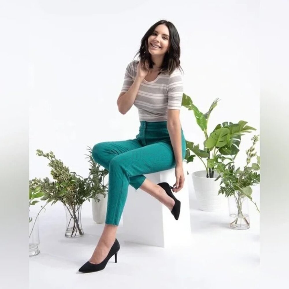 Betabrand Cigarette Lightweight Yoga Dress Pant in Canopy (Petite M)